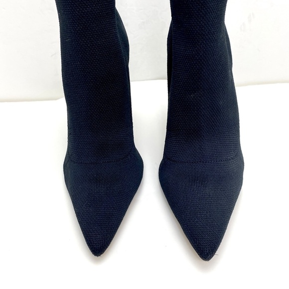 SCHUTZ Ammie Skinny Knit Socks Ankle Heel Boot in Black Size 9.5 - Picture 3 of 10